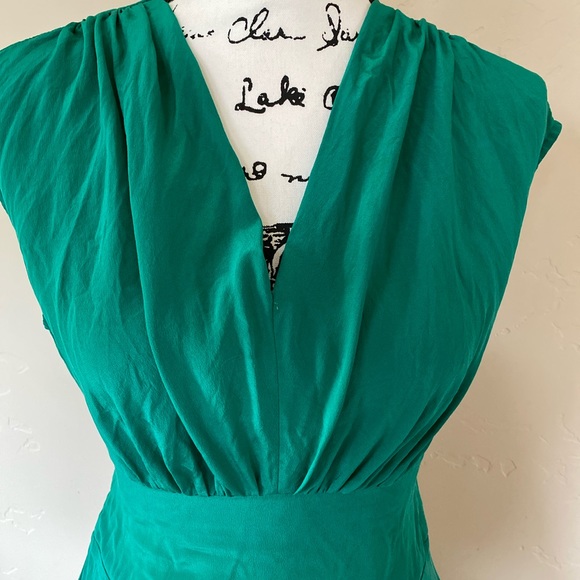 Anthropologie Lil Green Silk fit & flare dress size S - Picture 6 of 6